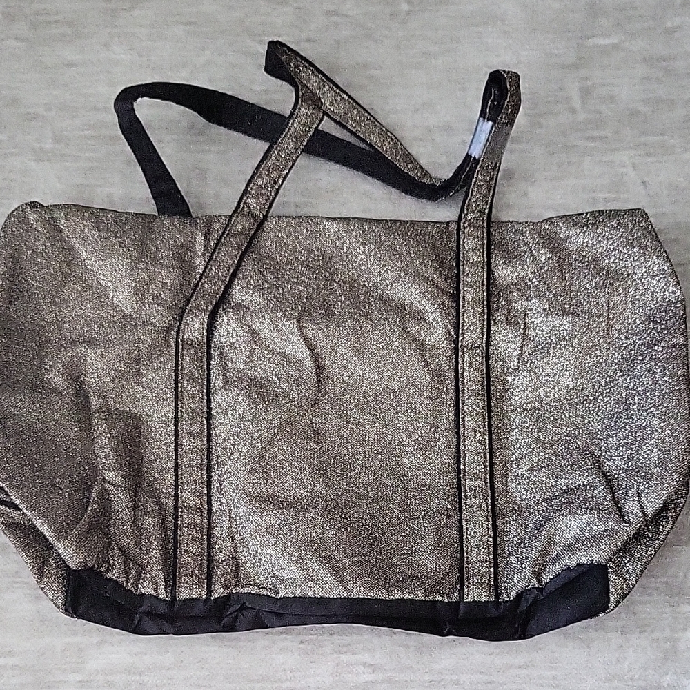Victoria's Secret Glittery Black and Gold Travel Bag - Picture 4 of 5